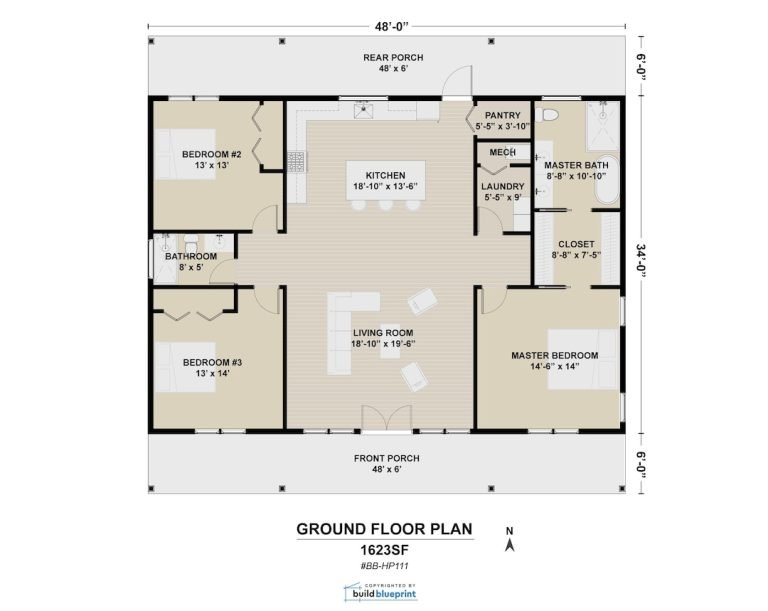 Ranchline Modern Farmhouse, 34x48