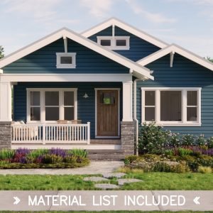 craftsman bungalow plans - exterior view